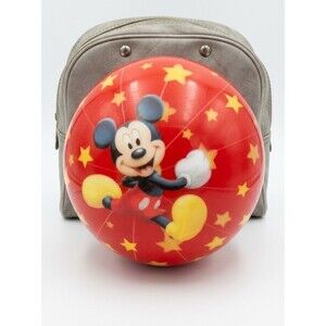 Vintage Disney Mickey Mouse Brunswick Viz-A-Ball Bowling Ball & Bag